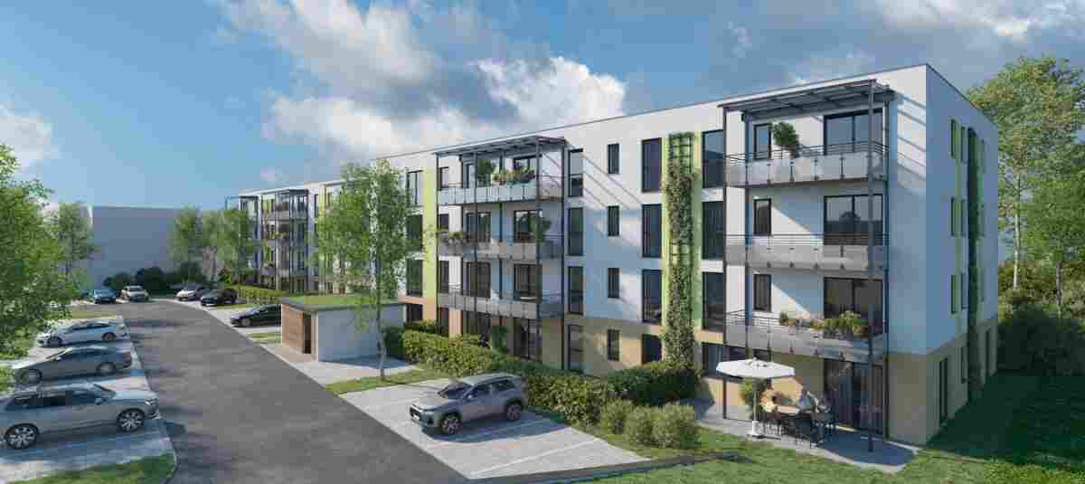 In Zirndorf bei Nürnberg entsteht ein Neubau mit 65 Zwei- und Drei-Zimmer-Wo ...