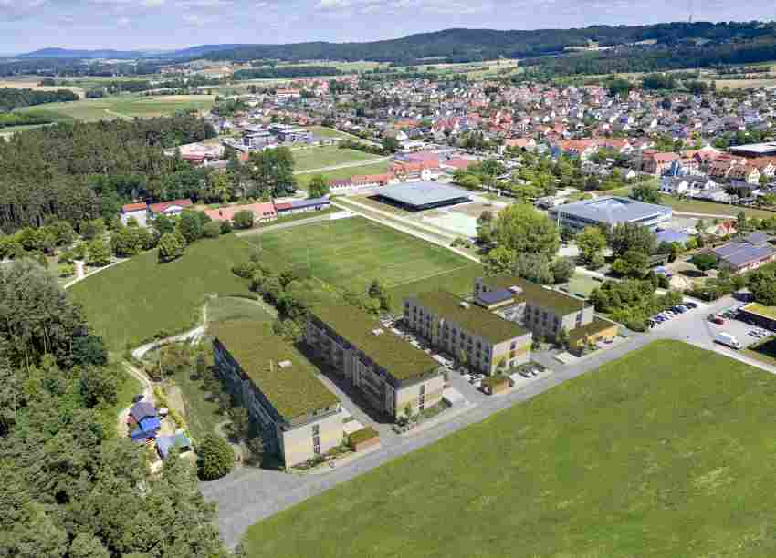 Die Visualisierung verdeutlich die perfekte Lage des Seniorenparks: Ruhig un ...