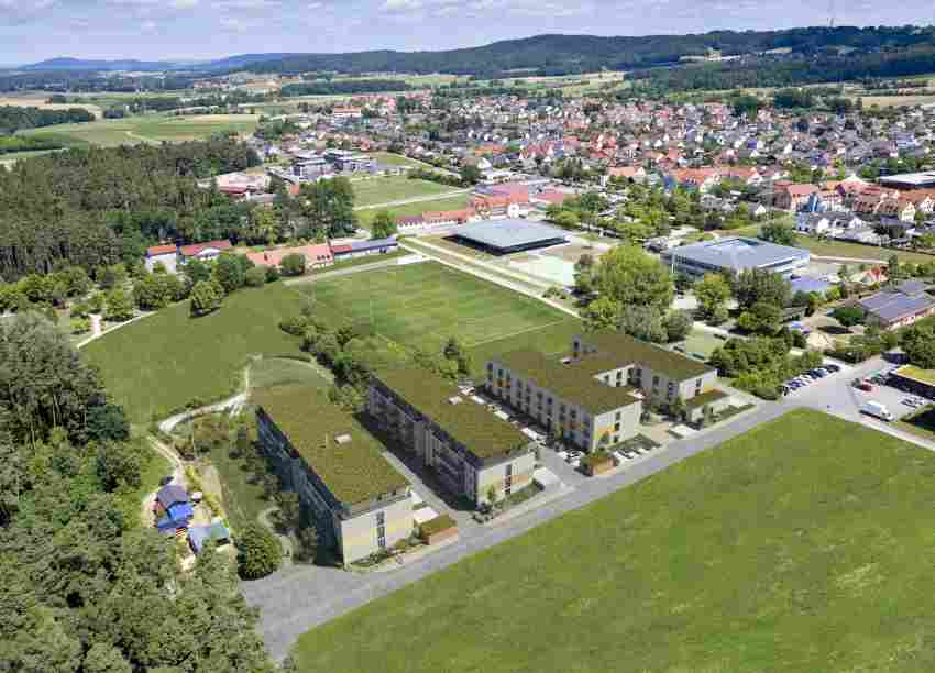 Die Visualisierung zeigt: Neben dem Betreuten und Barrierefreien Wohnen in Postbauer-Heng wird bis September 2025 das Betreute Wohnen Plus (Gebäude rechts) errichtet, welches den Seniorenpark komplettiert. Die Visualisierung zeigt: Neben dem Betreuten und Barrierefreien Wohnen in P ...